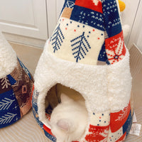 HKM-4313149 Lamb Fleece Cat Nest in Multiple Colors ¨C Cozy & Warm for Cats Up to 15 lbs