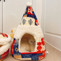 HKM-4313149 Lamb Fleece Cat Nest in Multiple Colors ¨C Cozy & Warm for Cats Up to 15 lbs