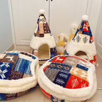 HKM-4313149 Lamb Fleece Cat Nest in Multiple Colors ¨C Cozy & Warm for Cats Up to 15 lbs