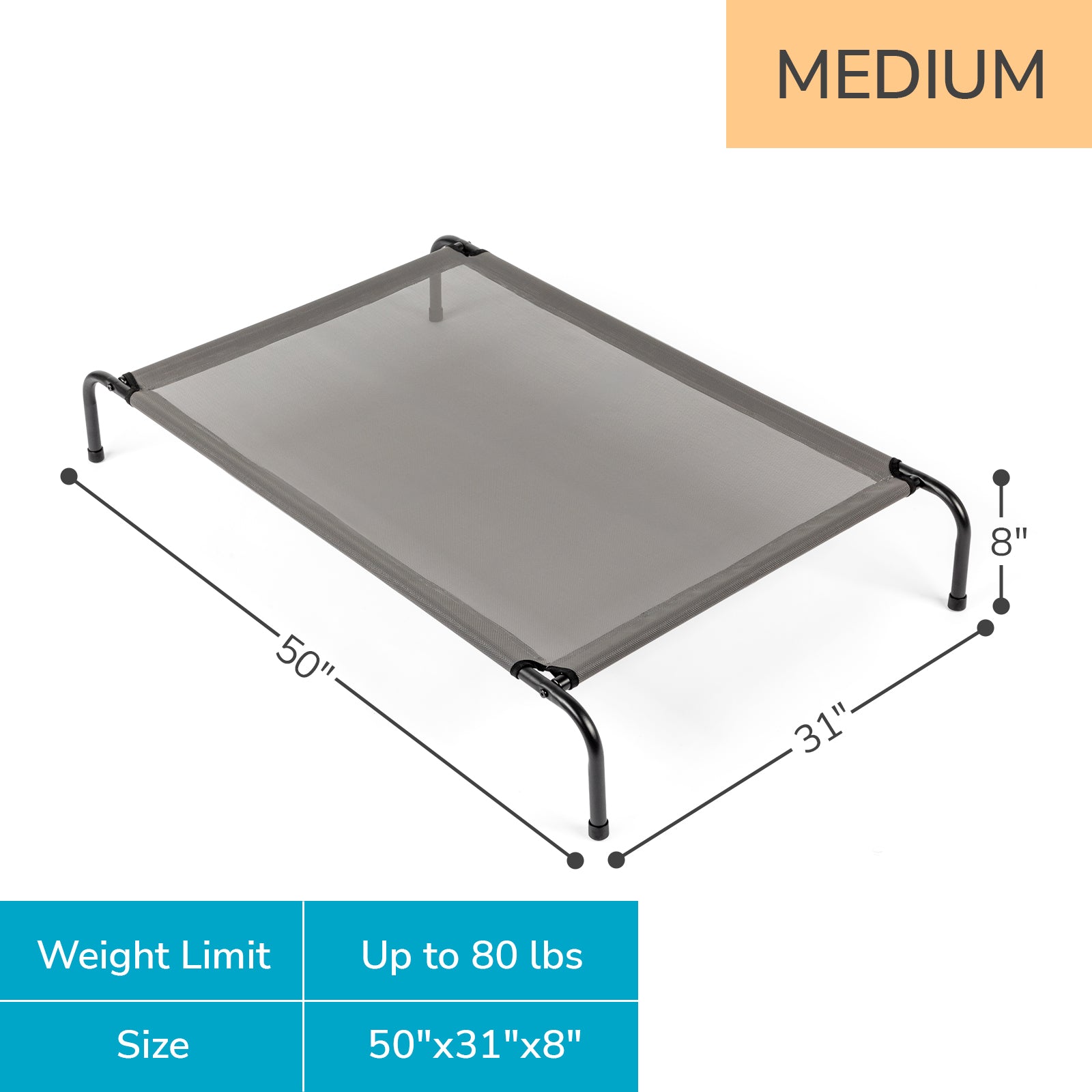 HKM-4313533 Elevated Dog Bed with Durable Textilene Mesh for Comfort and Support