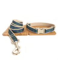 HKM-4314685 Soft Comfort Dog Collar in Green and Blue - Various Sizes Available