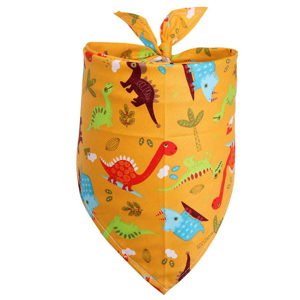 HKM-4315453 Cotton Triangle Scarf for Dogs and Cats, Fruit Pattern, Small/Medium Sizes