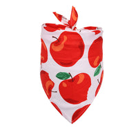 HKM-4315453 Cotton Triangle Scarf for Dogs and Cats, Fruit Pattern, Small/Medium Sizes