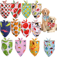 HKM-4315453 Cotton Triangle Scarf for Dogs and Cats, Fruit Pattern, Small/Medium Sizes
