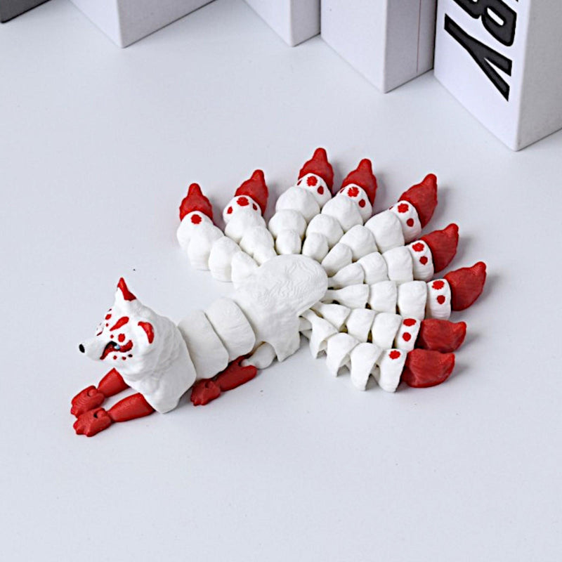 HKM-4315709 Nine-Tailed Fox Figurine with Exquisite Details and Enchanting Design