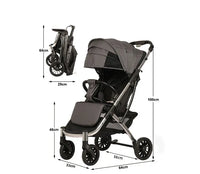 HKM-431571 Lightweight Foldable Baby Stroller with 20KG Capacity and Flax-Aluminium Frame for Toddlers