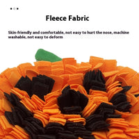 HKM-4316733 Pet Smell Training Mat - Pumpkin Design Woollen Pad for Slow Feeding and Anti-Choke