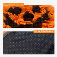 HKM-4316733 Pet Smell Training Mat - Pumpkin Design Woollen Pad for Slow Feeding and Anti-Choke