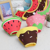 HKM-4316861 Comfortable Adjustable Cartoon Fruit Donut Dog Collar for Surgery Recovery ¨C Padded Cotton Canvas Fabric