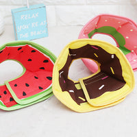 HKM-4316861 Comfortable Adjustable Cartoon Fruit Donut Dog Collar for Surgery Recovery ¨C Padded Cotton Canvas Fabric