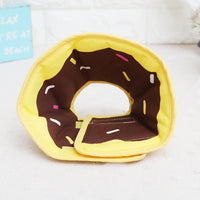 HKM-4316861 Comfortable Adjustable Cartoon Fruit Donut Dog Collar for Surgery Recovery ¨C Padded Cotton Canvas Fabric