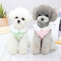 HKM-4317245 Cute Princess Dress for Small Dogs - Bichon, Cotton, Available in Green, Pink, Blue, Sizes S-XXL