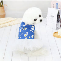HKM-4317245 Cute Princess Dress for Small Dogs - Bichon, Cotton, Available in Green, Pink, Blue, Sizes S-XXL