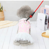 HKM-4317245 Cute Princess Dress for Small Dogs - Bichon, Cotton, Available in Green, Pink, Blue, Sizes S-XXL