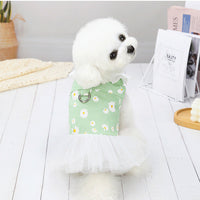 HKM-4317245 Cute Princess Dress for Small Dogs - Bichon, Cotton, Available in Green, Pink, Blue, Sizes S-XXL