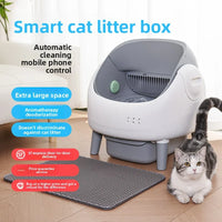 HKM-431827 Automatic Cat Litter Box with Odor Control and Easy Clean Design, 65L Capacity, Eco-Friendly Plastic