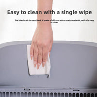 HKM-431827 Automatic Cat Litter Box with Odor Control and Easy Clean Design, 65L Capacity, Eco-Friendly Plastic