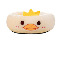 HKM-4318909 Universal Cartoon Embroidery Winter Warm Pet Bed in Yellow Duck, Frog, Blue Cat - Various Sizes Available