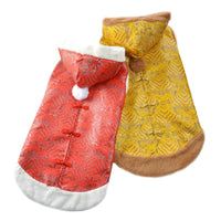HKM-4319293 New Year's Chinese Style Tang Suit Thick Coat for Large Dogs in Red and Yellow