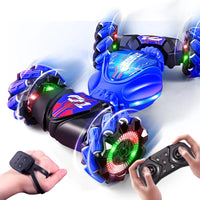 HKM-431955 Gesture Sensing 4WD RC Stunt Car with Dual Remote Control and 360 Rotating Drift Feature for Kids