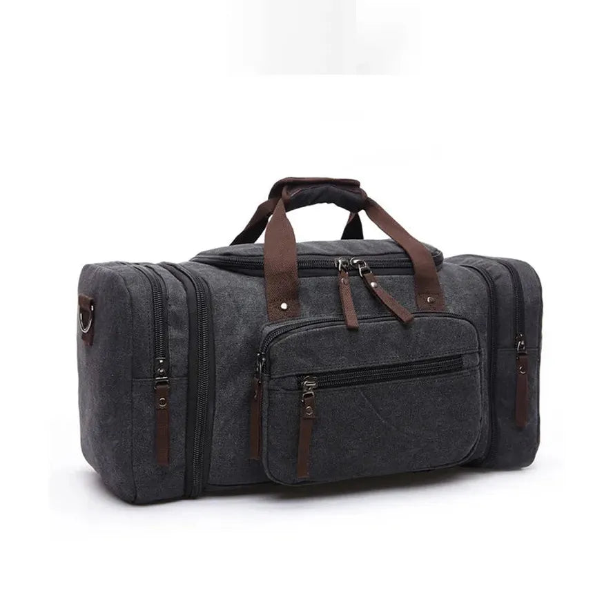 HKM-431955 Stylish Large Capacity Canvas Travel Tote Bag - Waterproof Luggage Duffel Bag