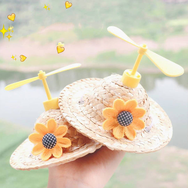 HKM-4319677 Bamboo Dragonfly Pet Hats for Small and Medium Dogs and Cats - Various Floral Designs
