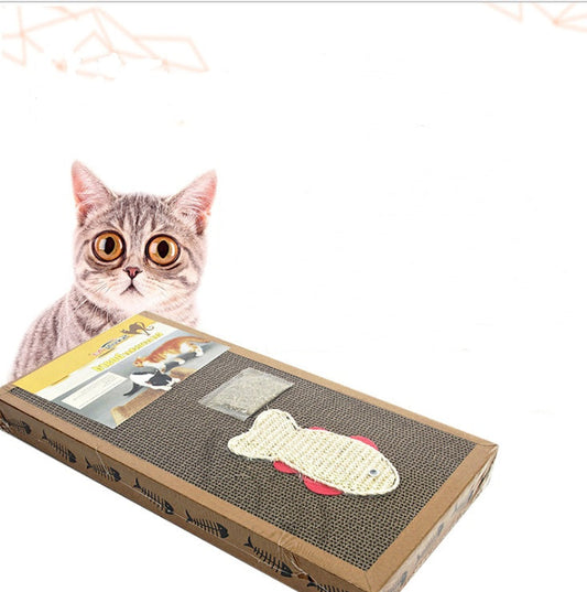 HKM-4320829 Large Corrugated Paper Cat Scratch Board with Cat Mint Toy
