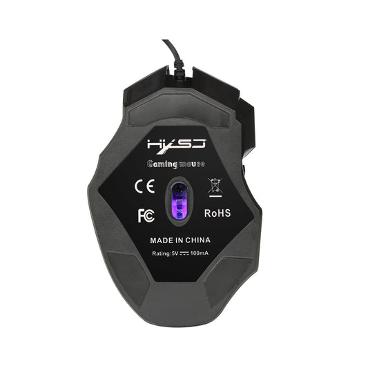 HKM-432211 Wired Gaming Mouse with Adjustable DPI, Optical Tracking, 7 Buttons, and Colorful Lighting