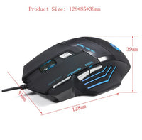 HKM-432211 Wired Gaming Mouse with Adjustable DPI, Optical Tracking, 7 Buttons, and Colorful Lighting