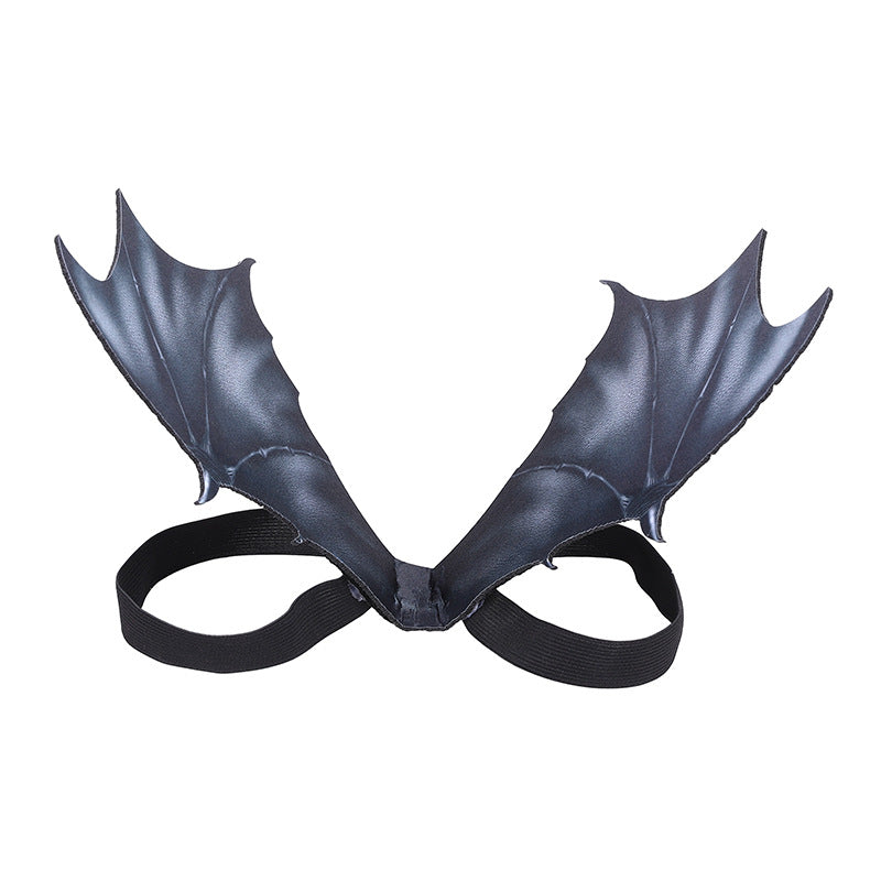 HKM-4323005 Pet Costume for Halloween - Cat Ghost Festival Dress Up with Bat Wings in Black