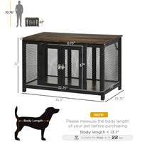 HKM-4324285 Stylish Dog Crate End Table with Openable Top, Spacious for Small Dogs, Durable Wooden Design