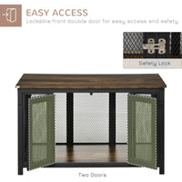 HKM-4324285 Stylish Dog Crate End Table with Openable Top, Spacious for Small Dogs, Durable Wooden Design