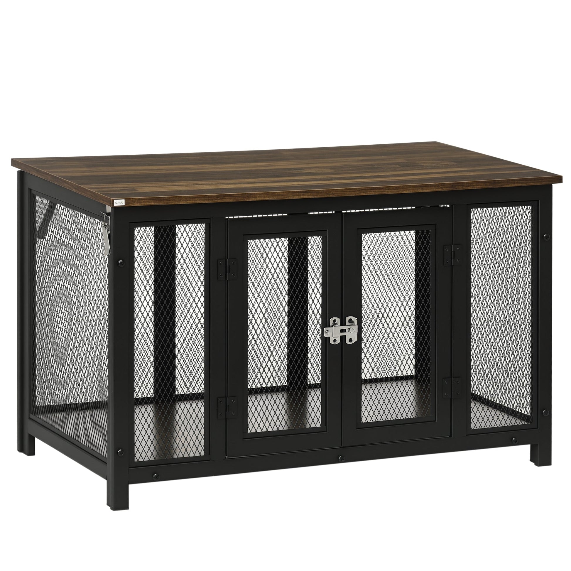 HKM-4324285 Stylish Dog Crate End Table with Openable Top, Spacious for Small Dogs, Durable Wooden Design