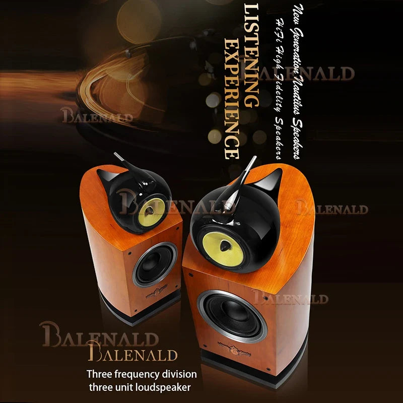 HKM-432531 Hi-Fi 8-Inch Three-Way Bookshelf Speaker with Nautilus Audio Design