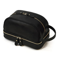 HKM-432595 Genuine Leather Unisex Travel Dopp Kit Toiletry Bag - QB1002