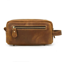 HKM-432595 Genuine Leather Unisex Travel Dopp Kit Toiletry Bag - QB1002