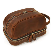 HKM-432595 Genuine Leather Unisex Travel Dopp Kit Toiletry Bag - QB1002