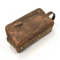 HKM-432595 Genuine Leather Unisex Travel Dopp Kit Toiletry Bag - QB1002