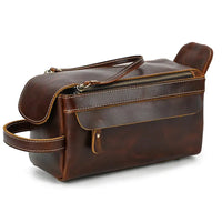HKM-432595 Genuine Leather Unisex Travel Dopp Kit Toiletry Bag - QB1002