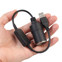 HKM-432595 USB Retractable Car Cigarette Lighter for Electronic Devices, 12V Output Power