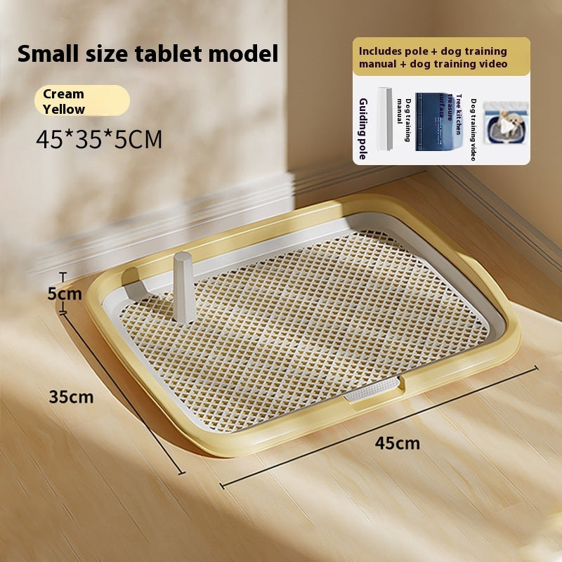 HKM-4326077 Cream Yellow, Gray, Apricot Pollen, or Dark Blue PET Plastic Fixed-point Dog Toilet, Removable & Washable