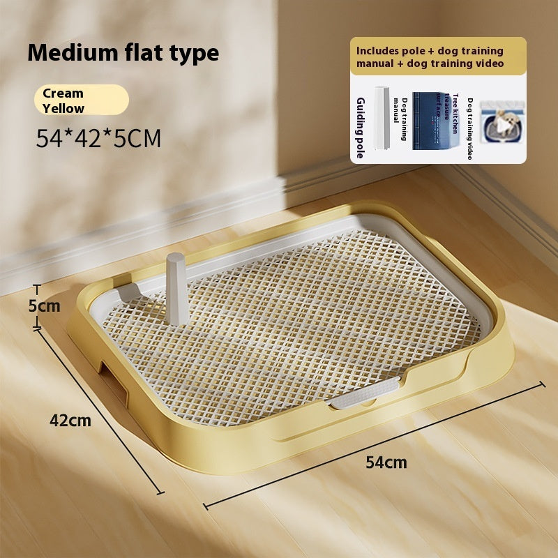 HKM-4326077 Cream Yellow, Gray, Apricot Pollen, or Dark Blue PET Plastic Fixed-point Dog Toilet, Removable & Washable