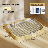 HKM-4326077 Cream Yellow, Gray, Apricot Pollen, or Dark Blue PET Plastic Fixed-point Dog Toilet, Removable & Washable