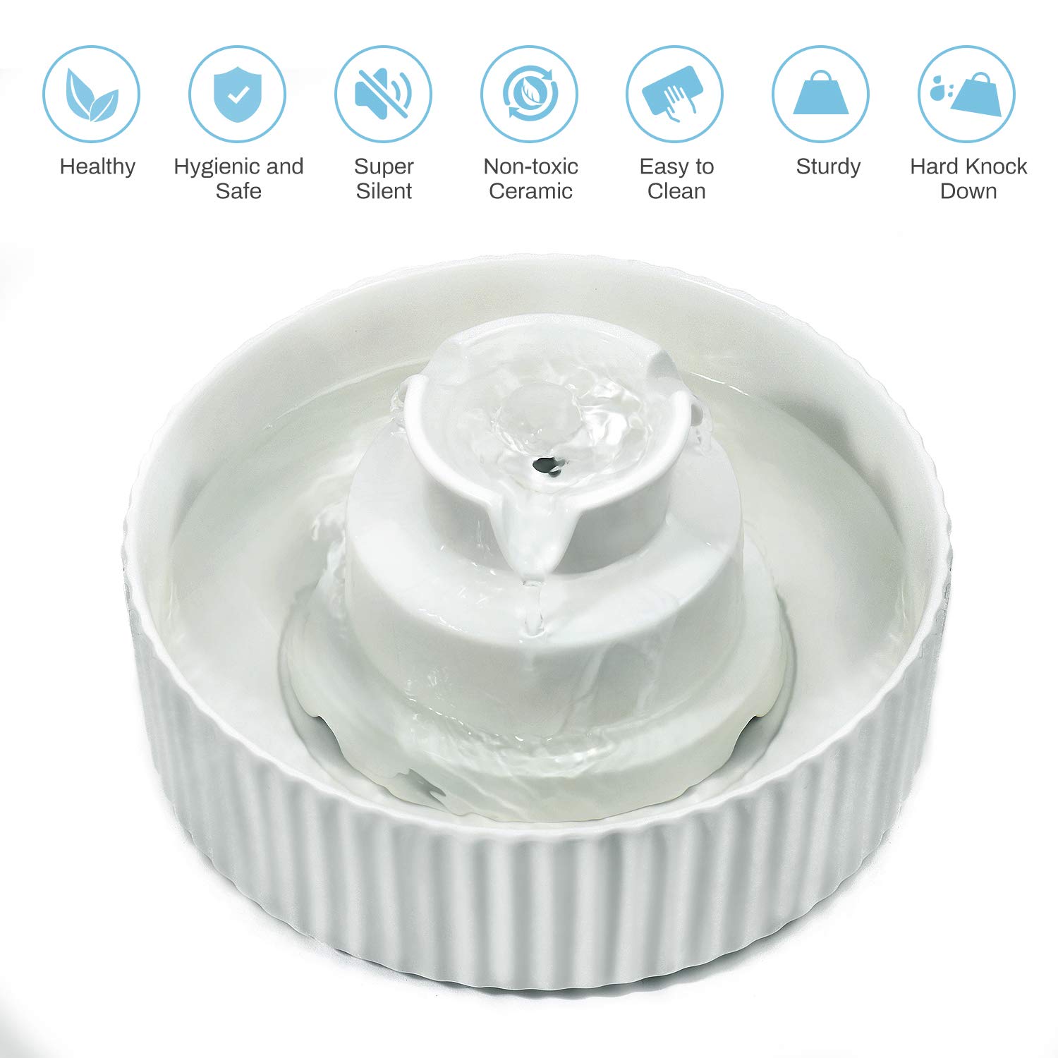 HKM-4326461 Ceramic Cake Pet Water Dispenser - Watering Solution for Cats & Dogs