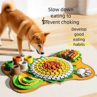 HKM-4326589 Interactive Snuffle Mat for Dogs with Sunflower Design and Food Hiding Pockets