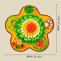 HKM-4326589 Interactive Snuffle Mat for Dogs with Sunflower Design and Food Hiding Pockets