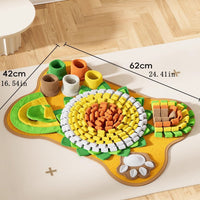 HKM-4326589 Interactive Snuffle Mat for Dogs with Sunflower Design and Food Hiding Pockets