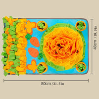 HKM-4326589 Interactive Snuffle Mat for Dogs with Sunflower Design and Food Hiding Pockets
