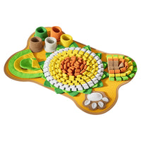 HKM-4326589 Interactive Snuffle Mat for Dogs with Sunflower Design and Food Hiding Pockets