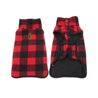 HKM-4326973 Thickened Polar Fleece Coat Vest for Pets in Red and Black Plaid & Black and White Plaid